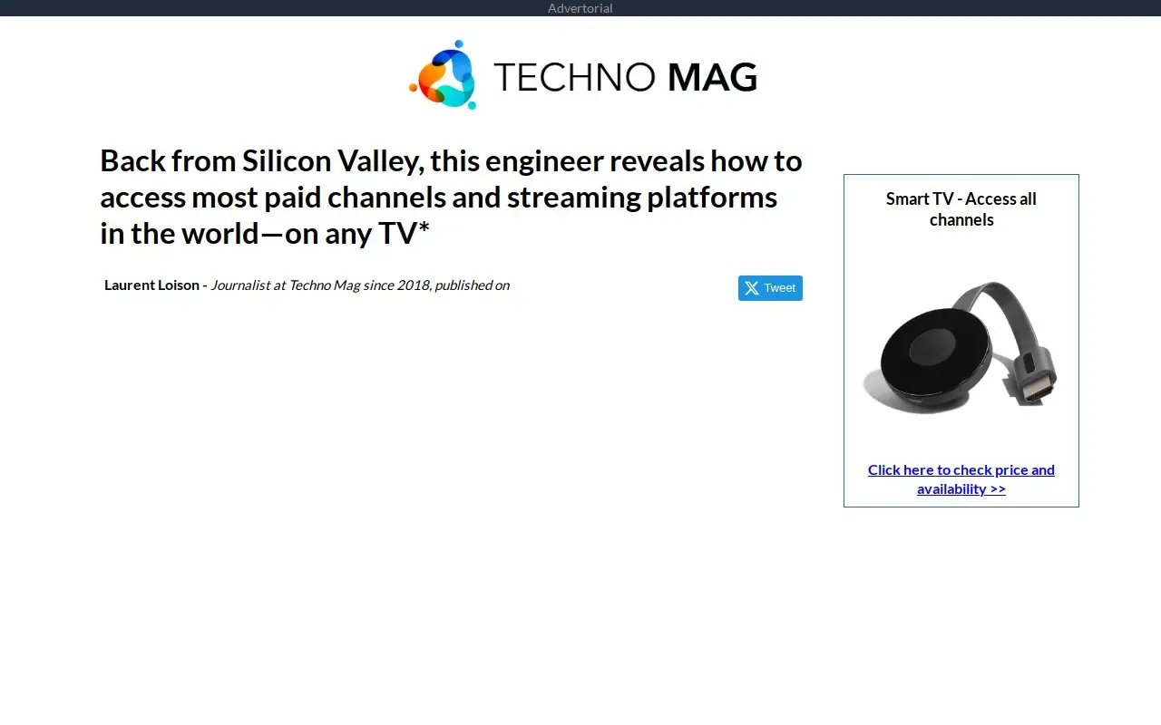 Landing page screenshot