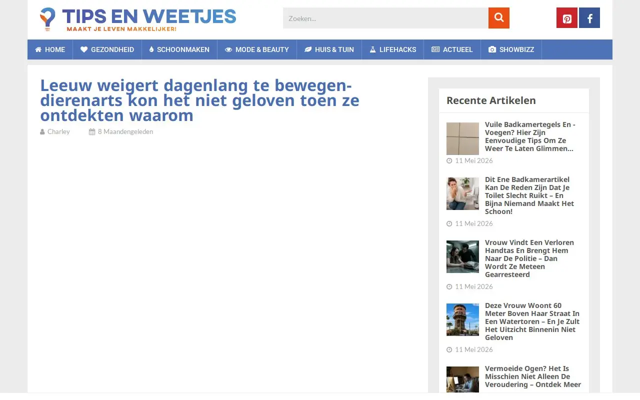 Landing page screenshot