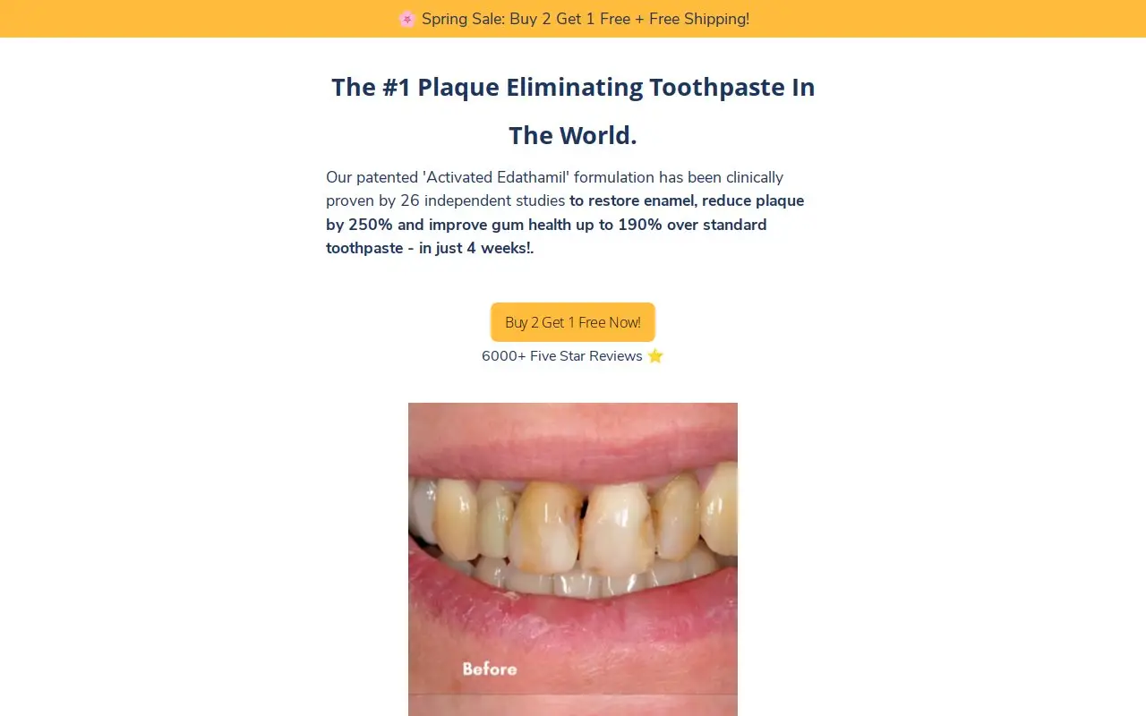 Landing page screenshot