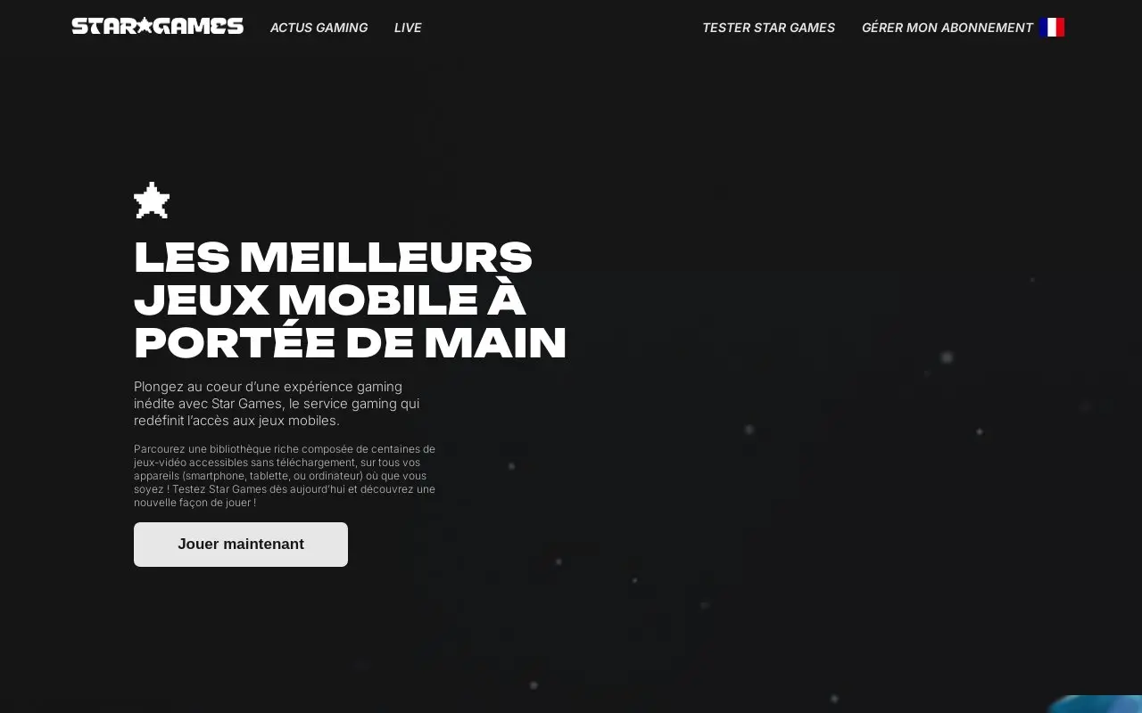 Landing page screenshot