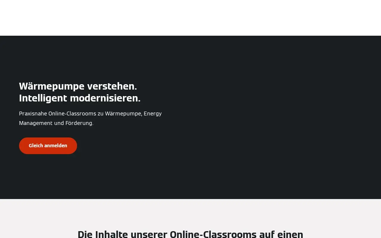 Landing page screenshot