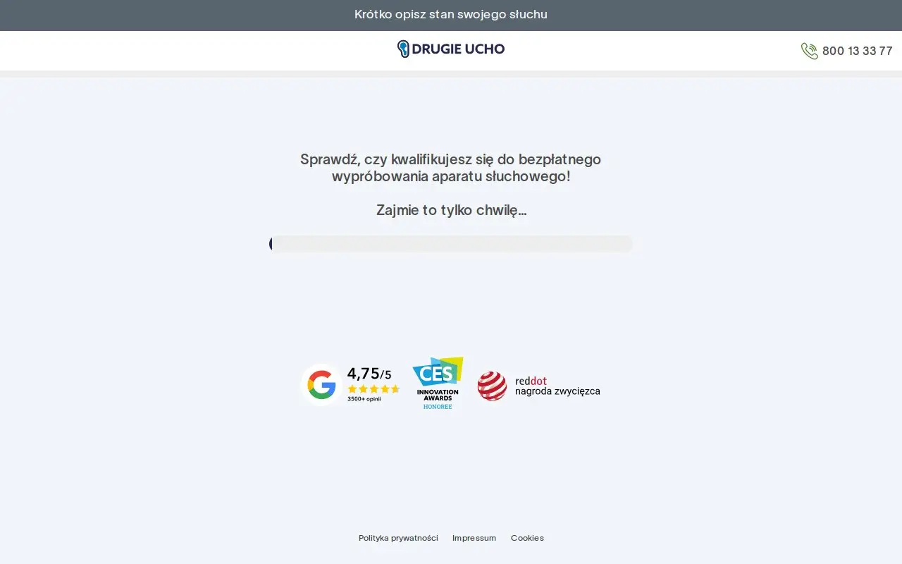 Landing page screenshot