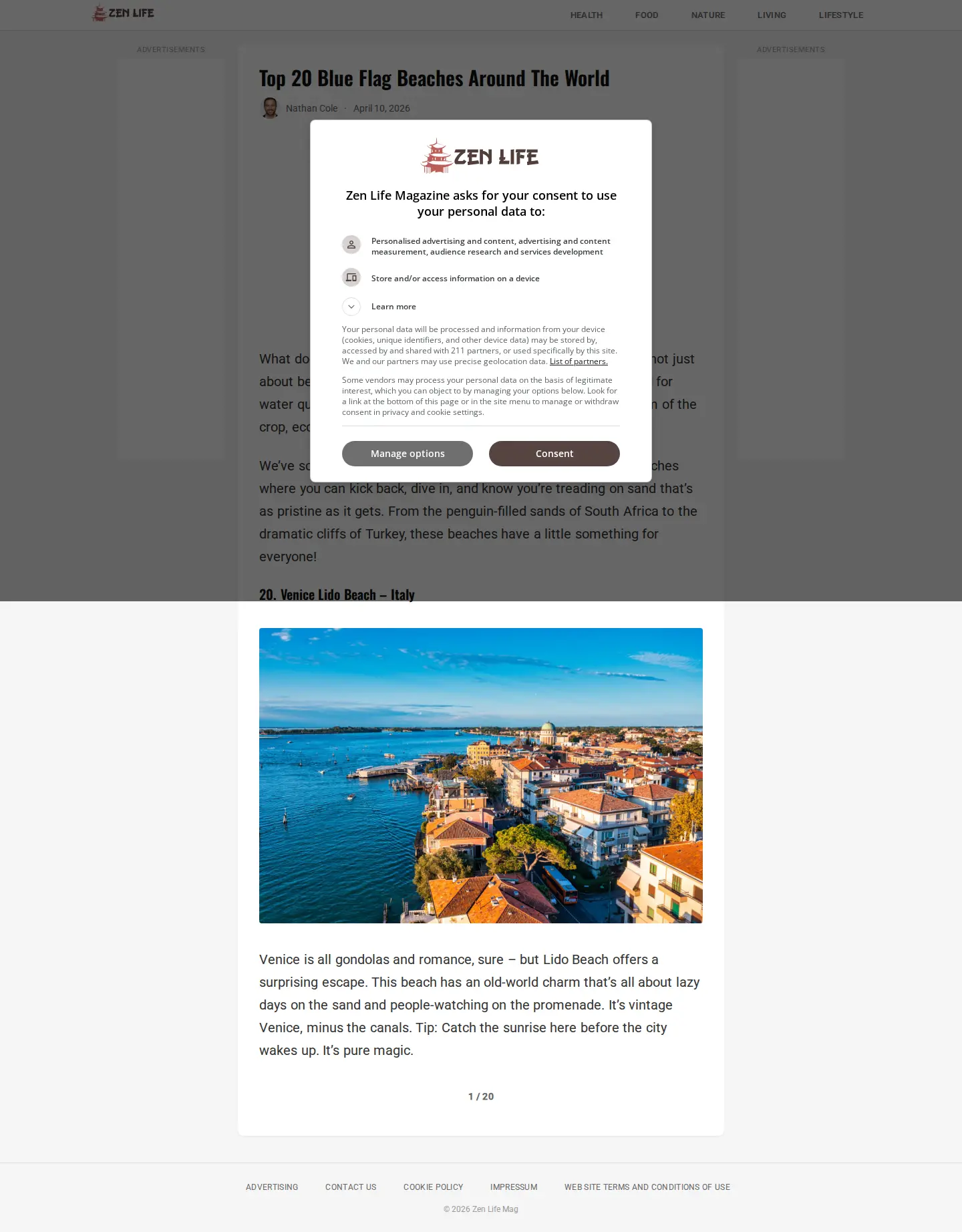 Landing page screenshot