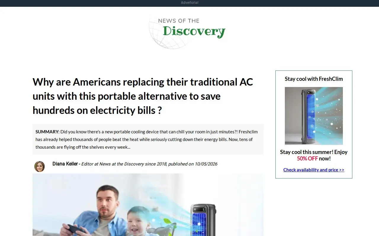 Landing page screenshot
