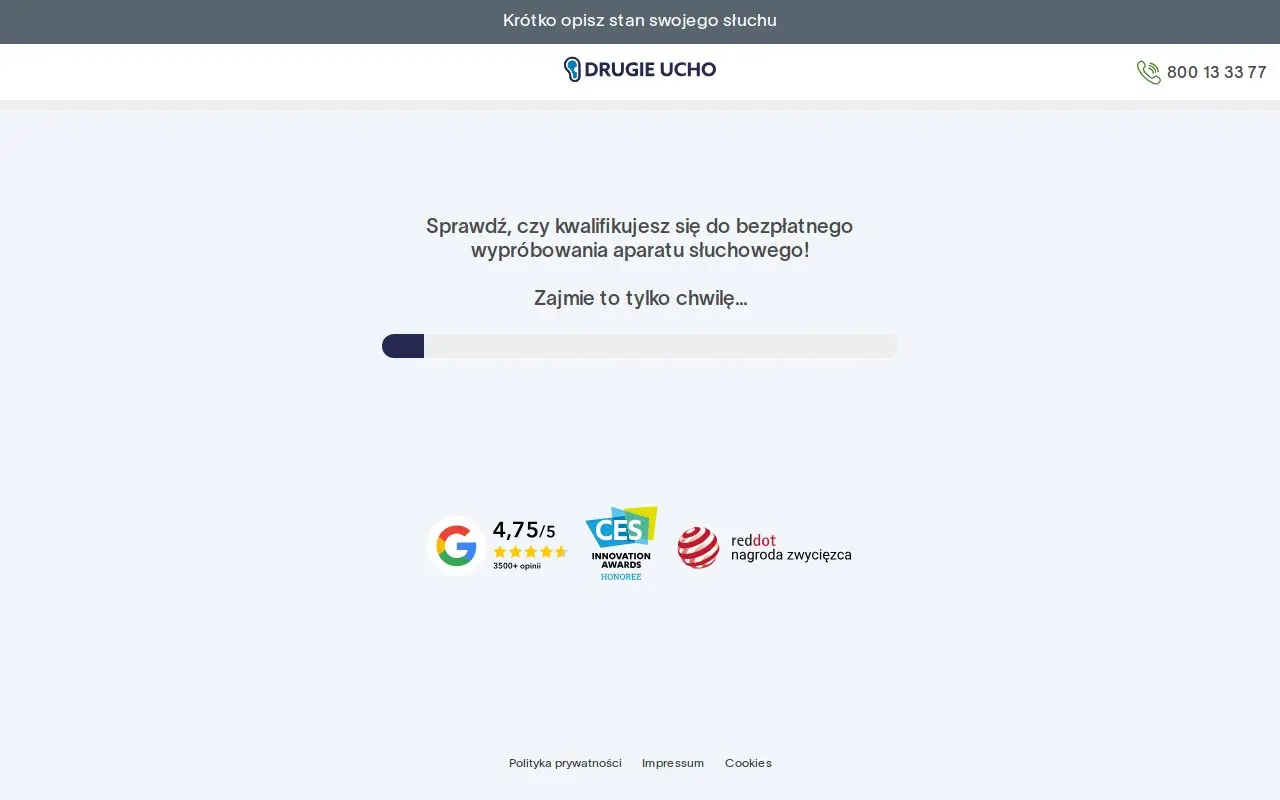 Landing page screenshot