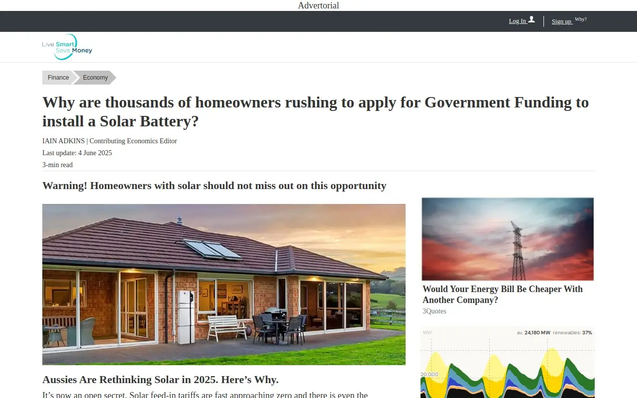Landing page screenshot