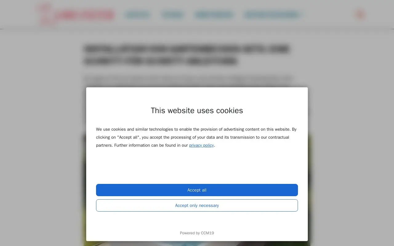 Landing page screenshot