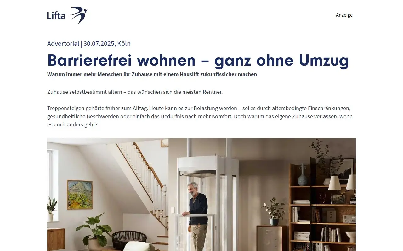 Landing page screenshot