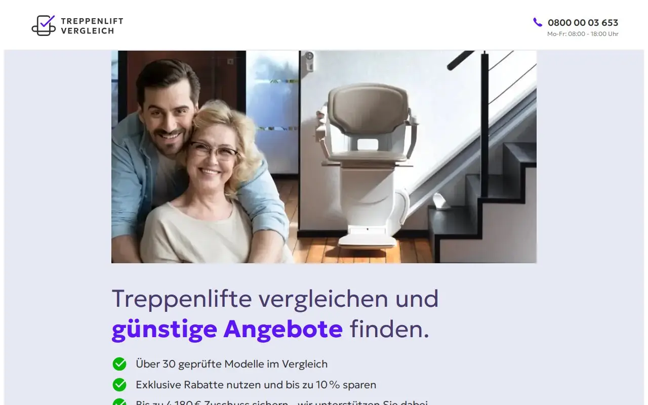Landing page screenshot