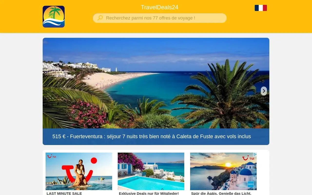 Landing page screenshot