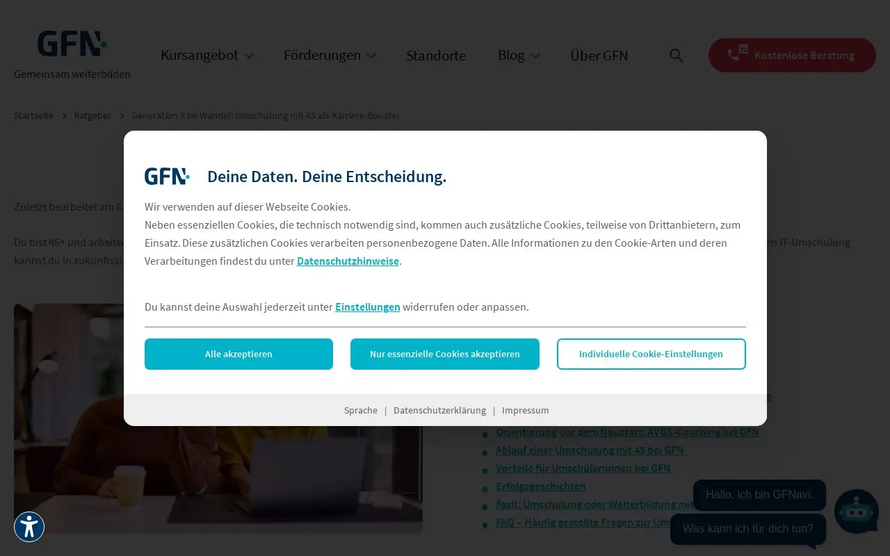 Landing page screenshot