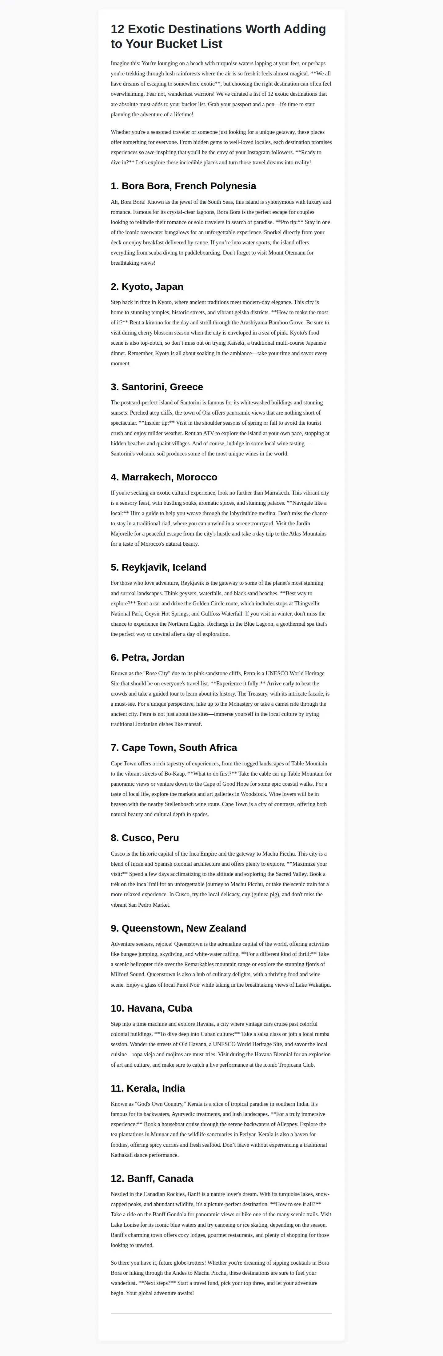 Landing page screenshot