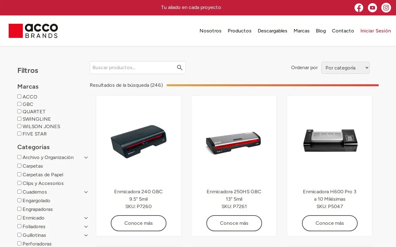 Landing page screenshot