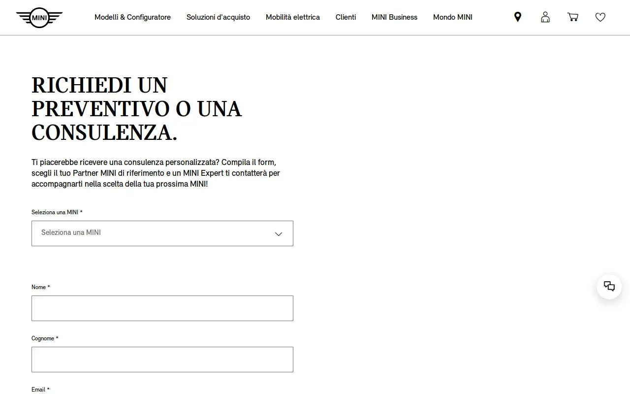 Landing page screenshot