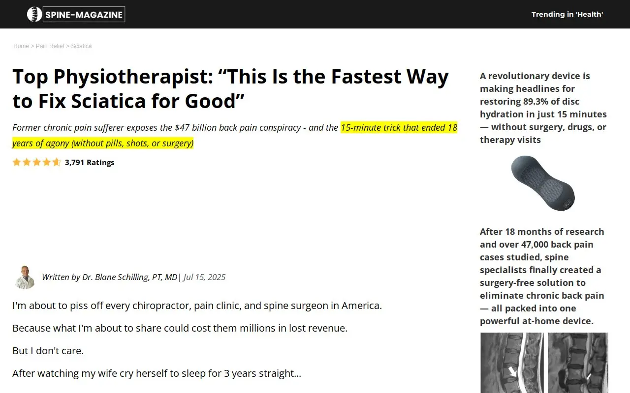 Landing page screenshot