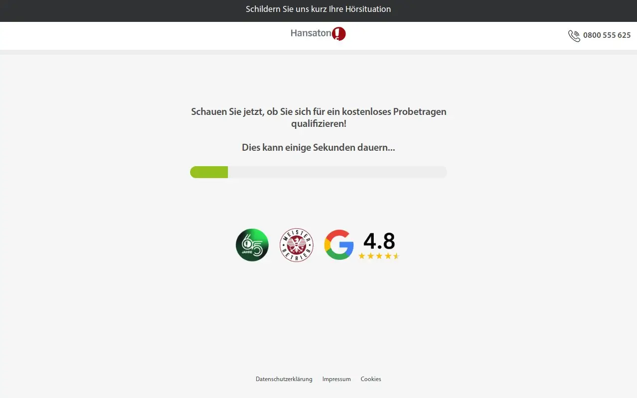 Landing page screenshot
