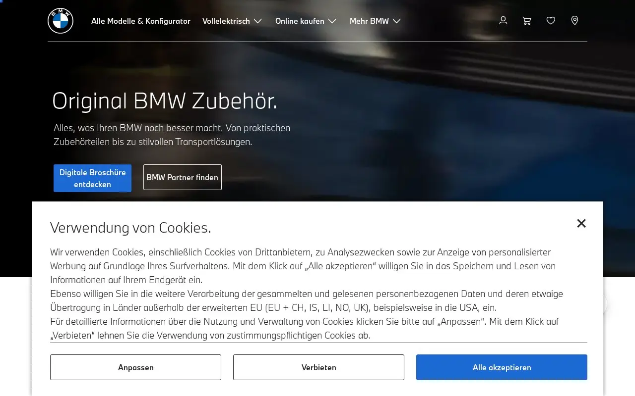Landing page screenshot