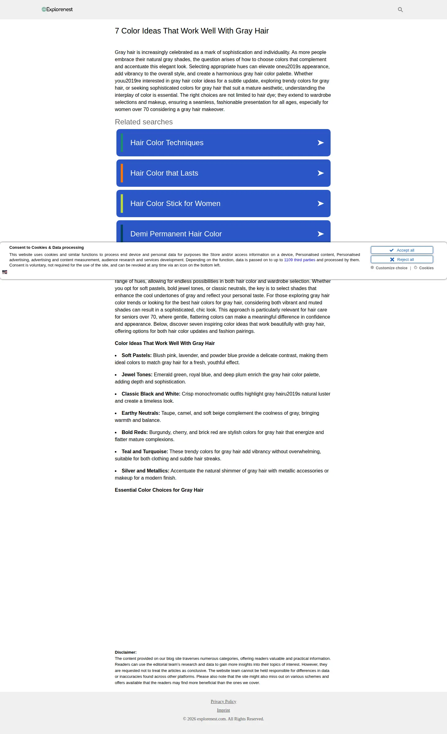 Landing page screenshot