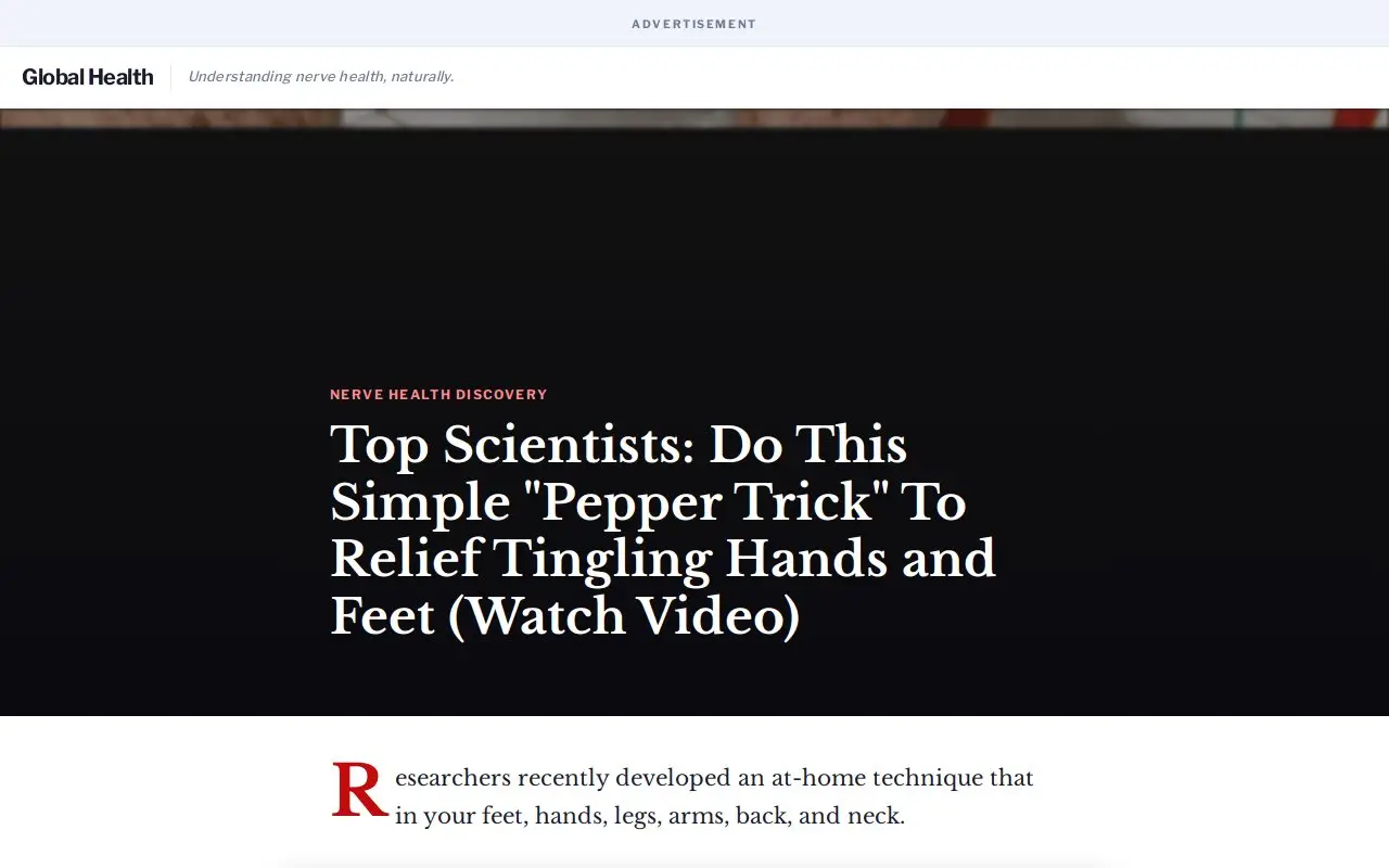 Landing page screenshot