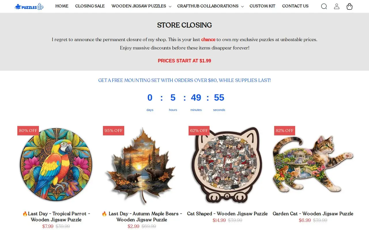 Landing page screenshot