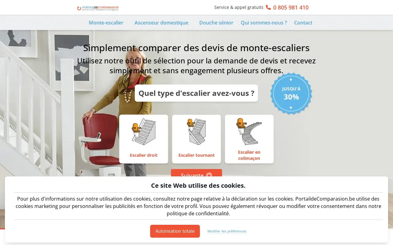 Landing page screenshot