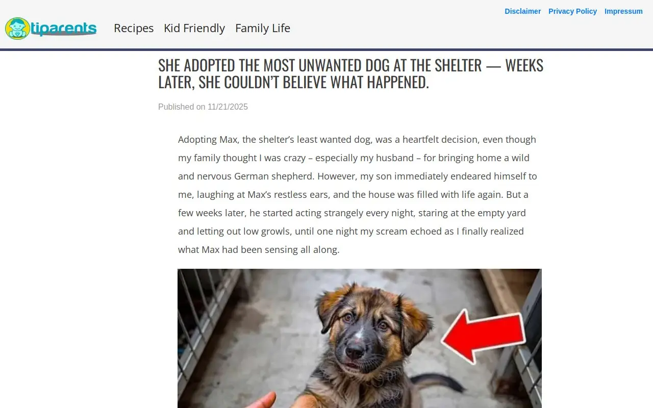 Landing page screenshot