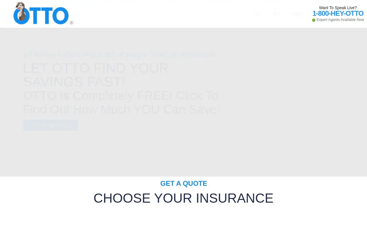 Landing page screenshot