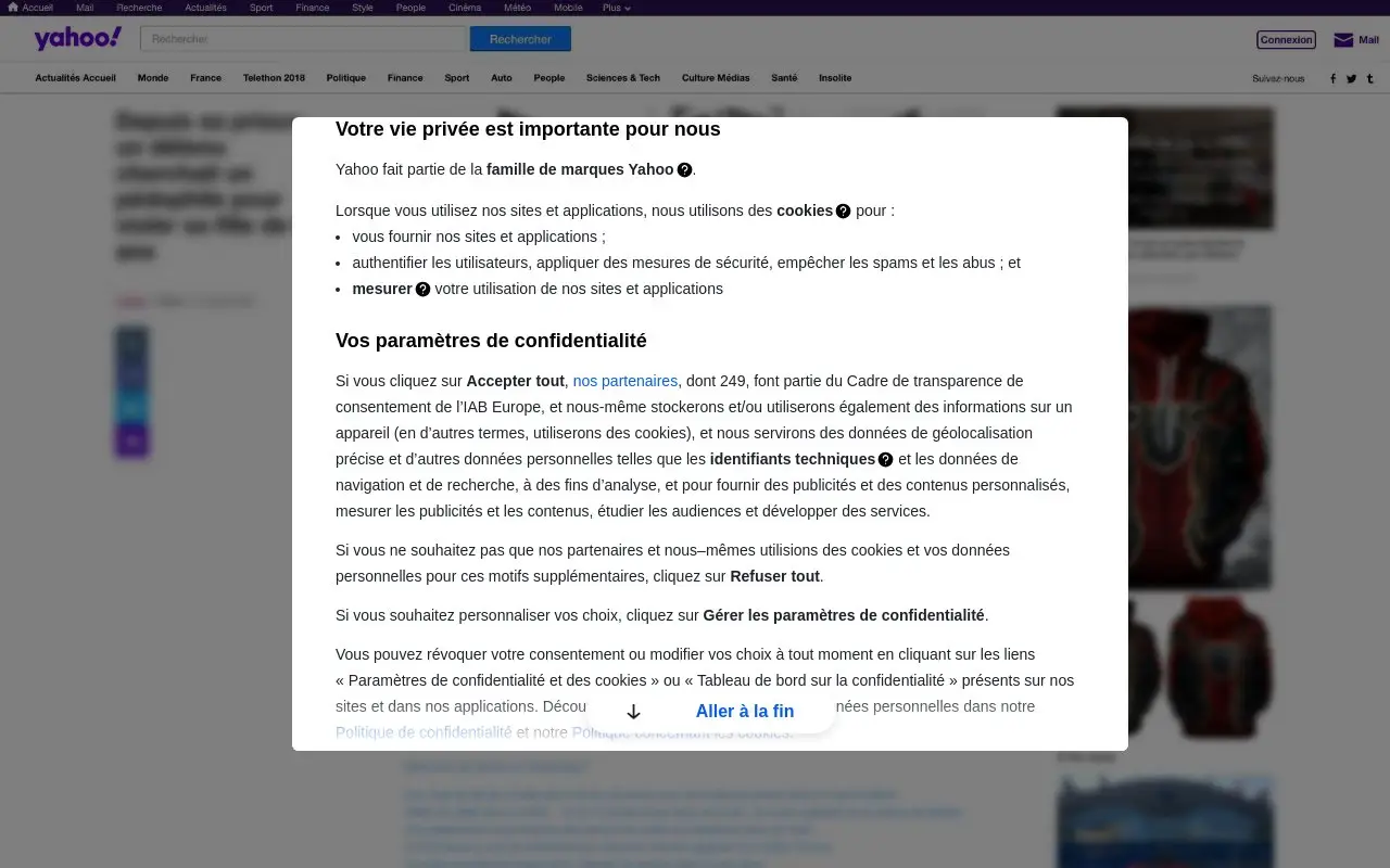 Landing page screenshot