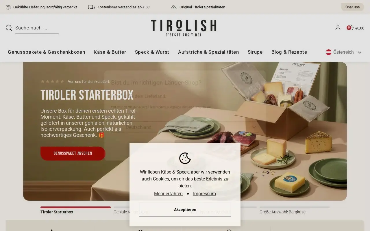 Landing page screenshot