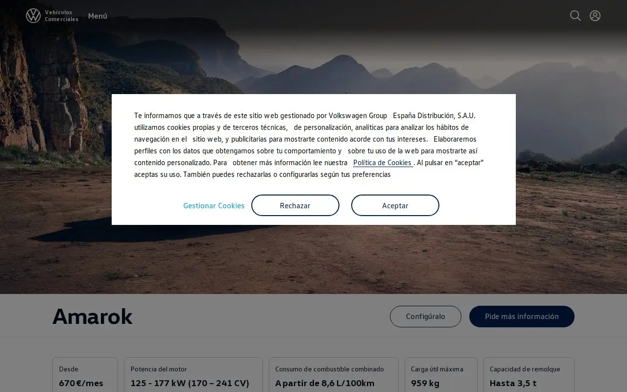 Landing page screenshot