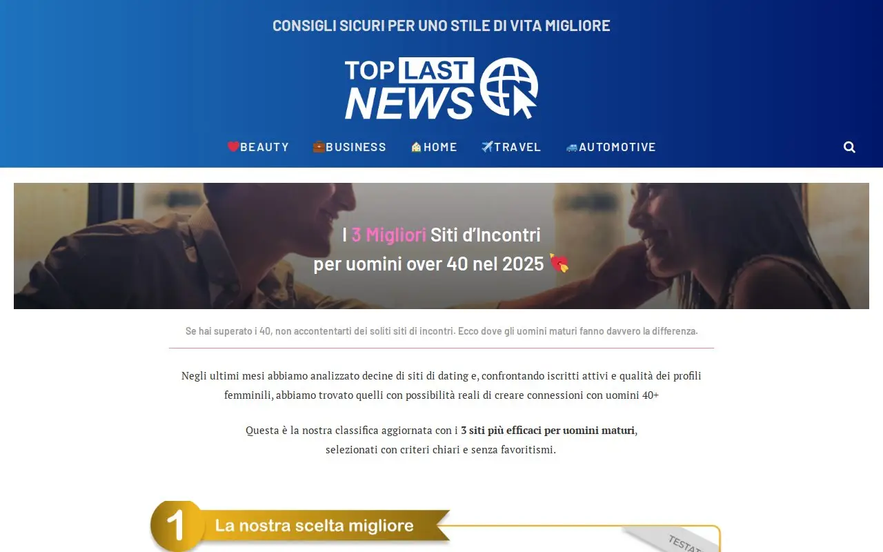 Landing page screenshot