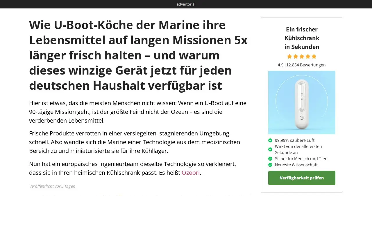 Landing page screenshot