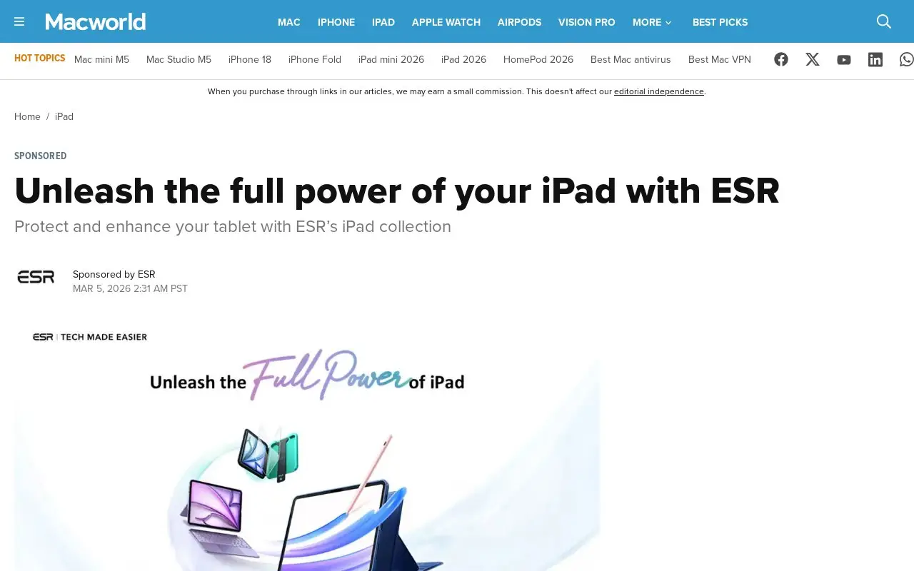 Landing page screenshot