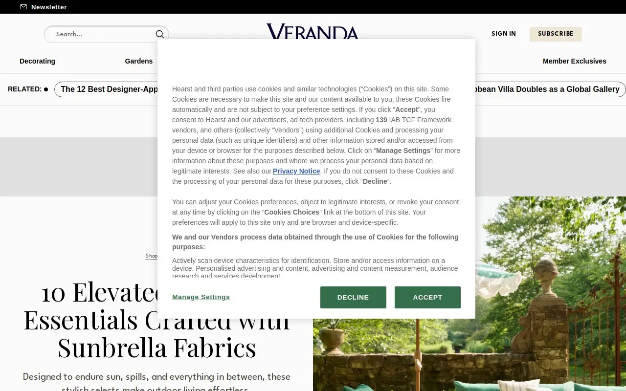 Landing page screenshot