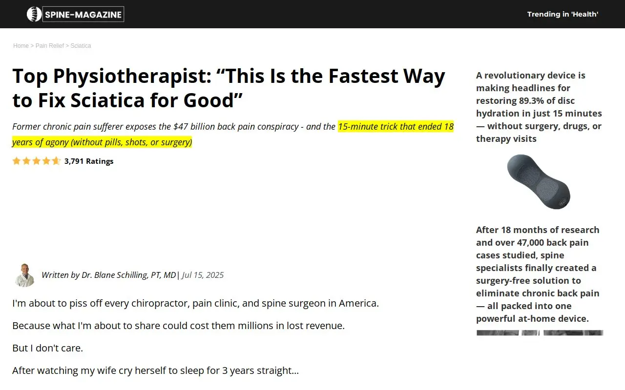 Landing page screenshot