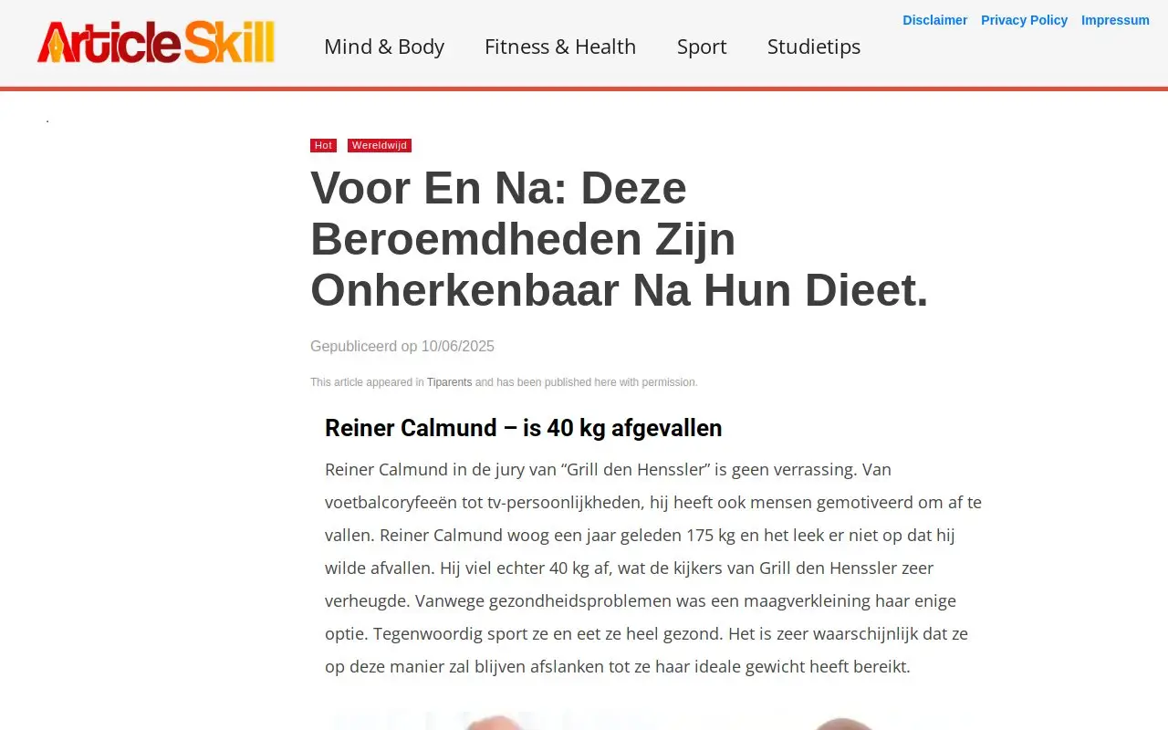 Landing page screenshot