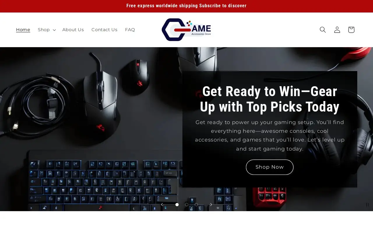 Landing page screenshot