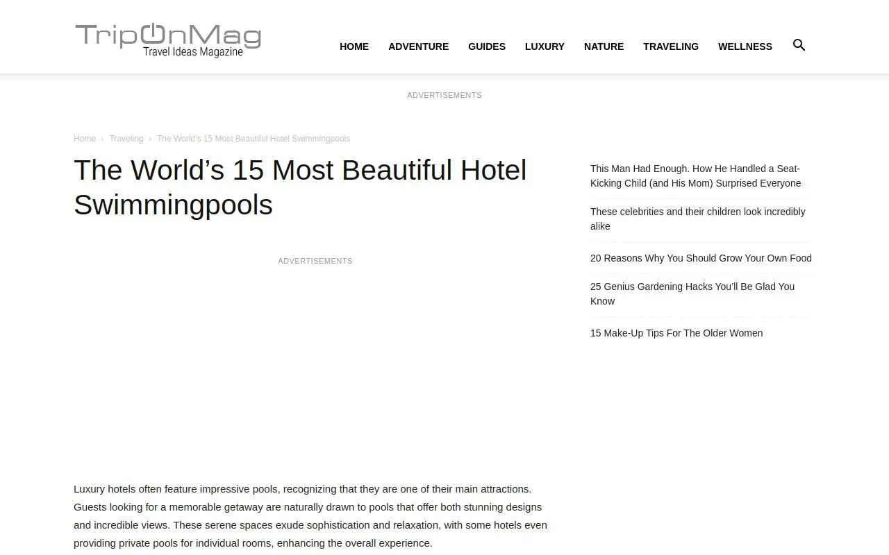 Landing page screenshot