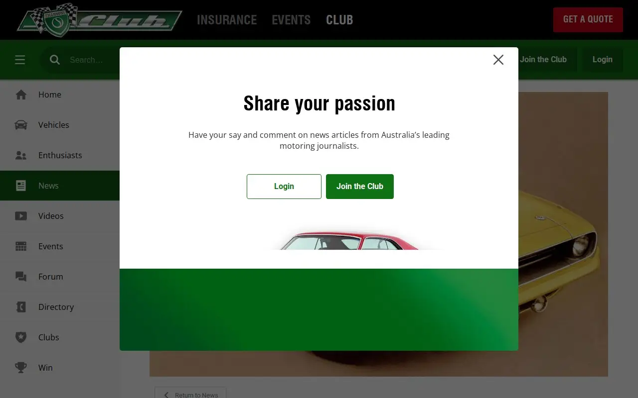 Landing page screenshot
