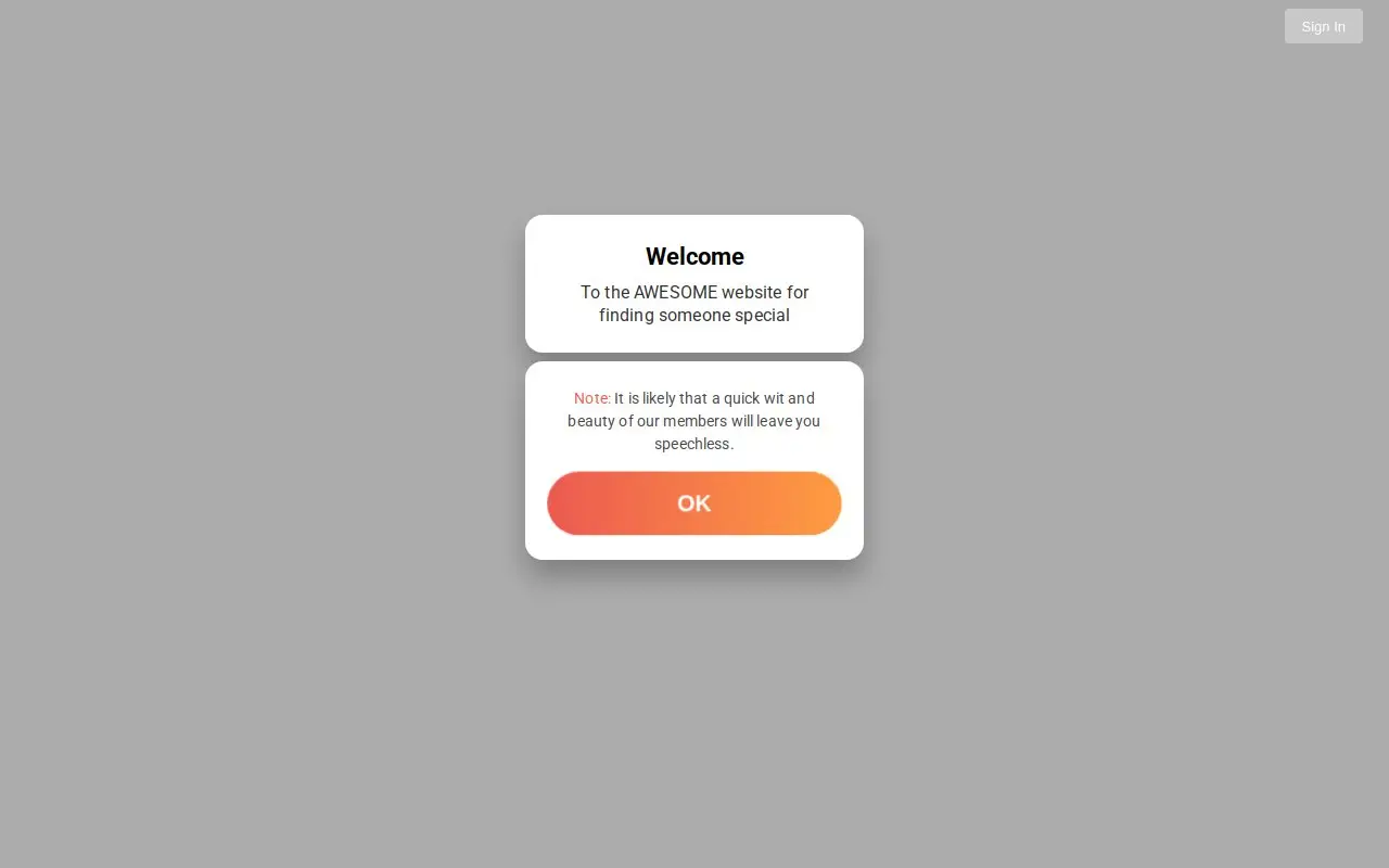 Landing page screenshot