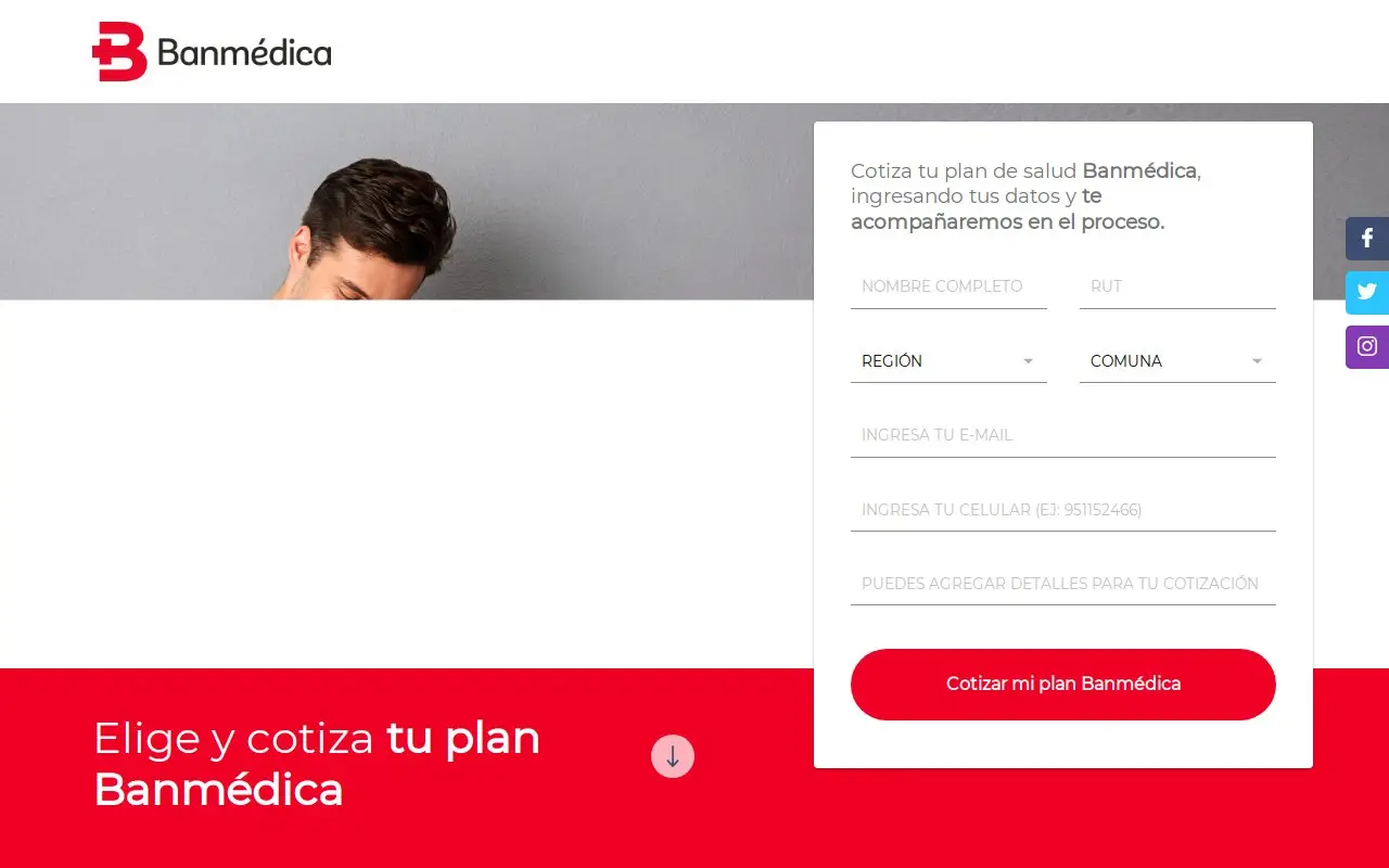 Landing page screenshot