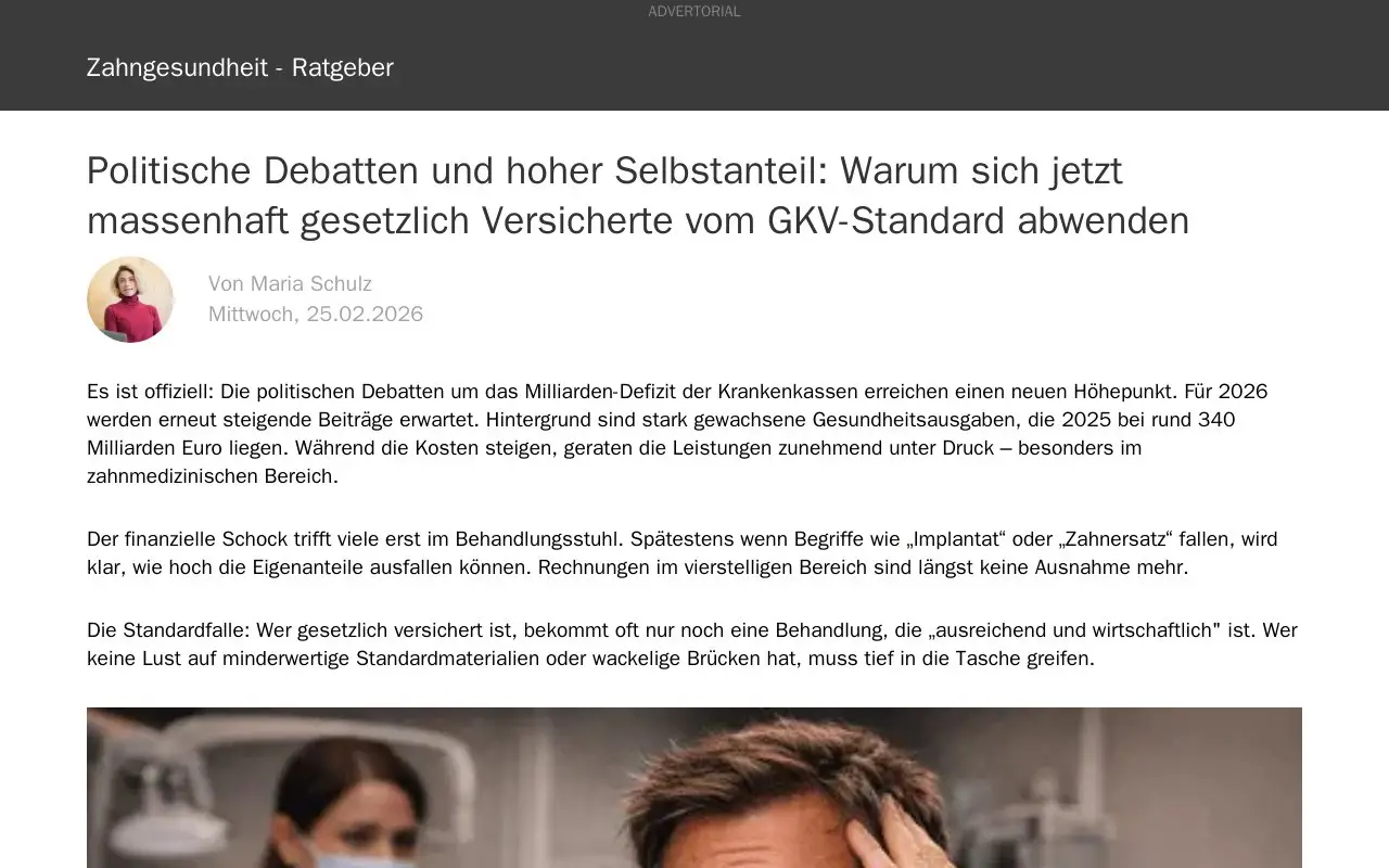 Landing page screenshot
