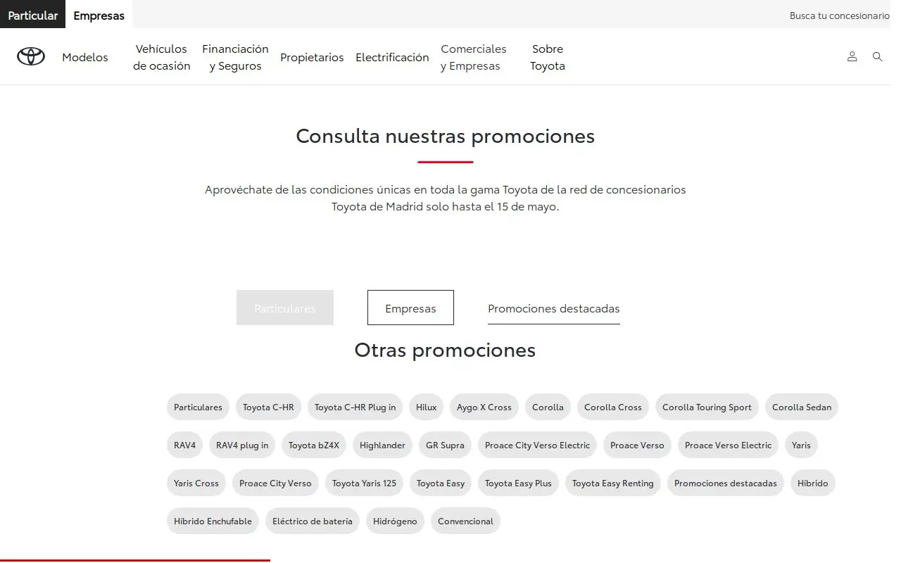 Landing page screenshot
