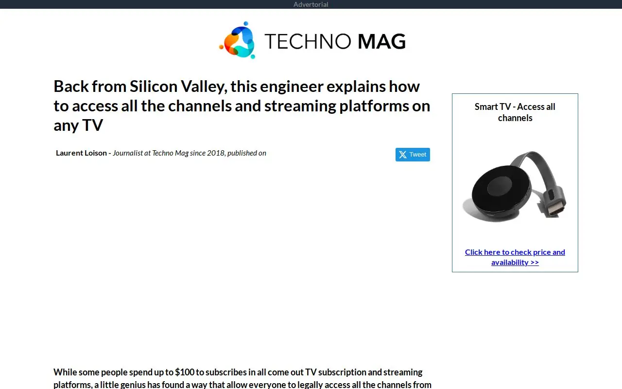 Landing page screenshot