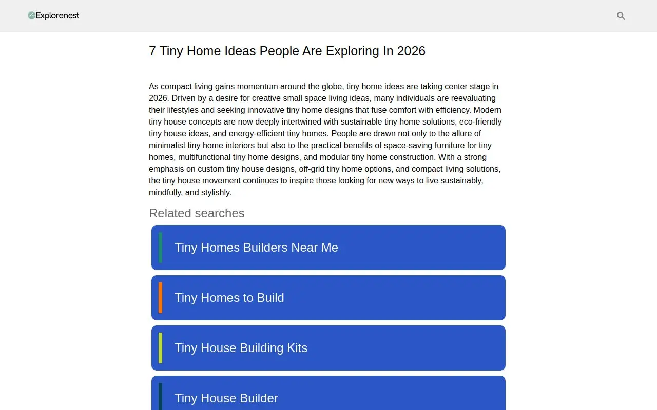 Landing page screenshot