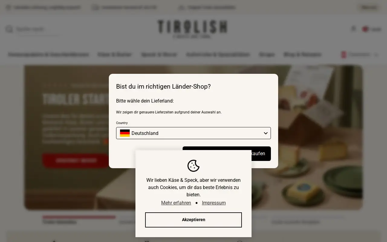 Landing page screenshot
