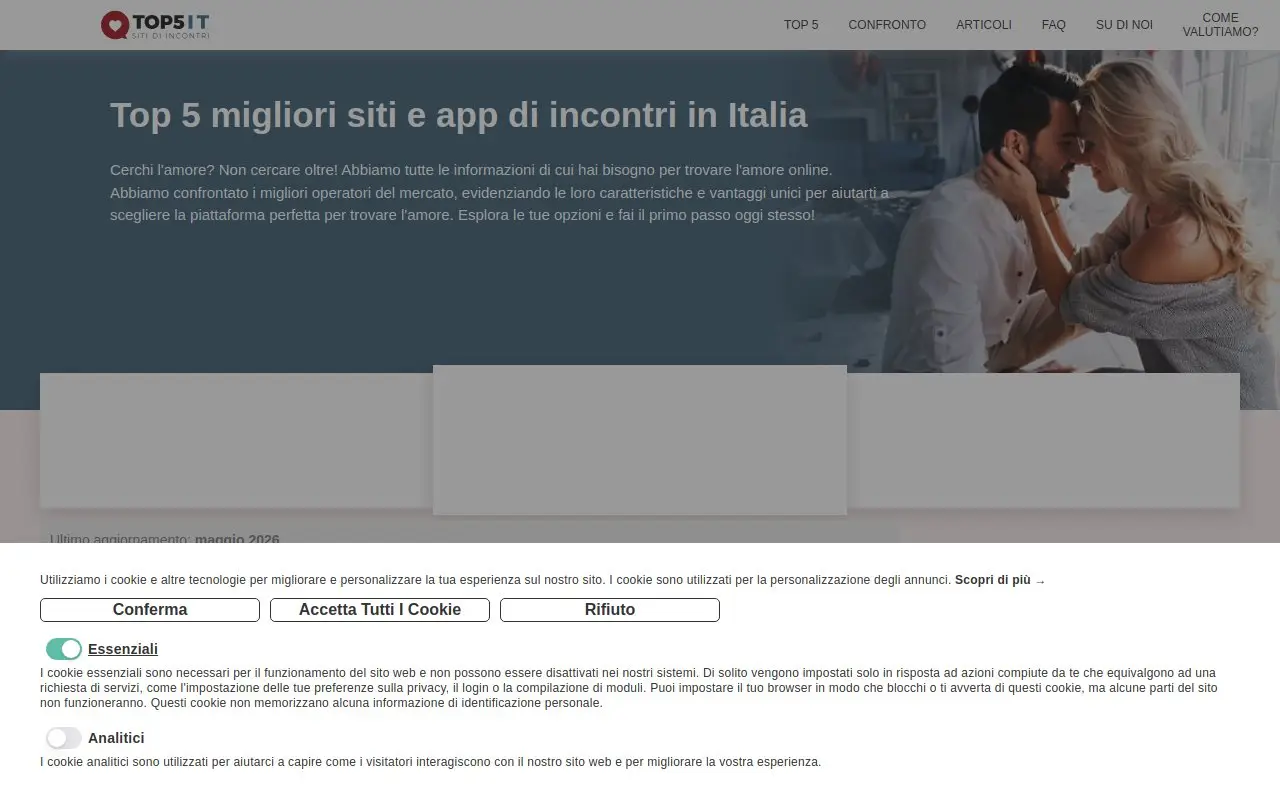 Landing page screenshot