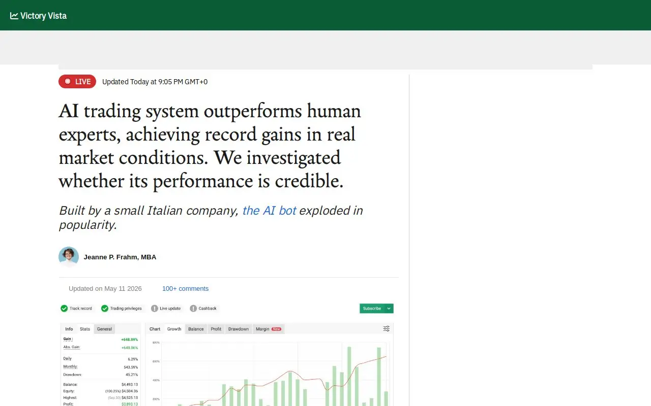 Landing page screenshot