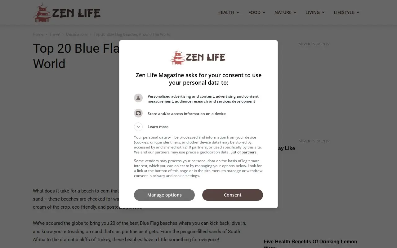 Landing page screenshot