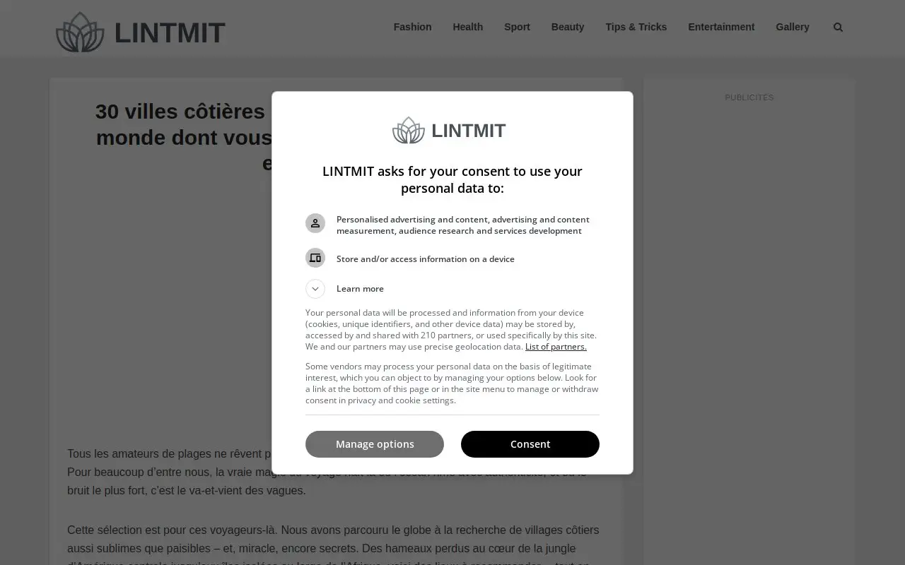 Landing page screenshot